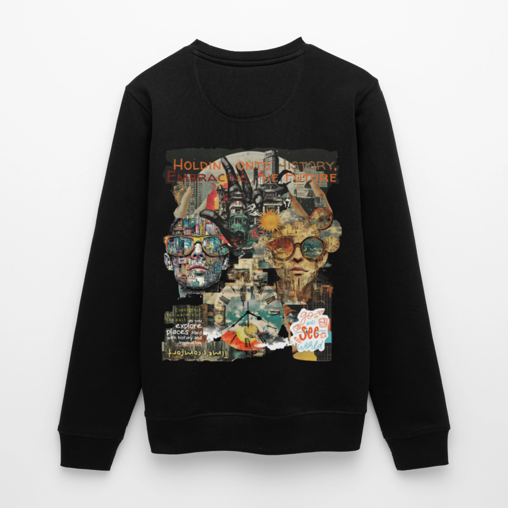 Huitzilopochtli, Gesichter, 1st | Roller, Unisex Bio-Sweatshirt - Schwarz