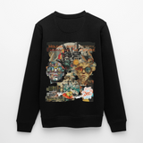 Huitzilopochtli, Gesichter, 1st | Roller, Unisex Bio-Sweatshirt - Schwarz