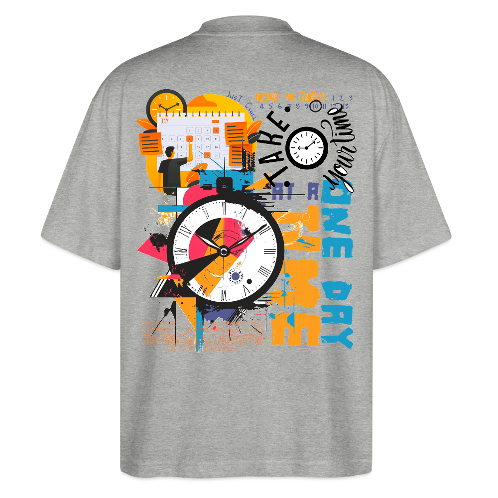 Arkenthos, Uhr, 1st | Blaster, Oversize Bio T-Shirt, Unisex - Grau meliert