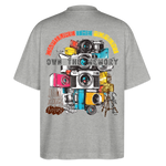 Zarethor, Kamera, 1st | Blaster, Oversize Bio T-Shirt, Unisex - Grau meliert
