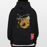 Amphionan, Palmen, 1st | Heavyweight Oversized Bio Hoodie, Unisex - SOLID BLACK