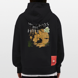 Amphionan, Palmen, 1st | Heavyweight Oversized Bio Hoodie, Unisex - SOLID BLACK