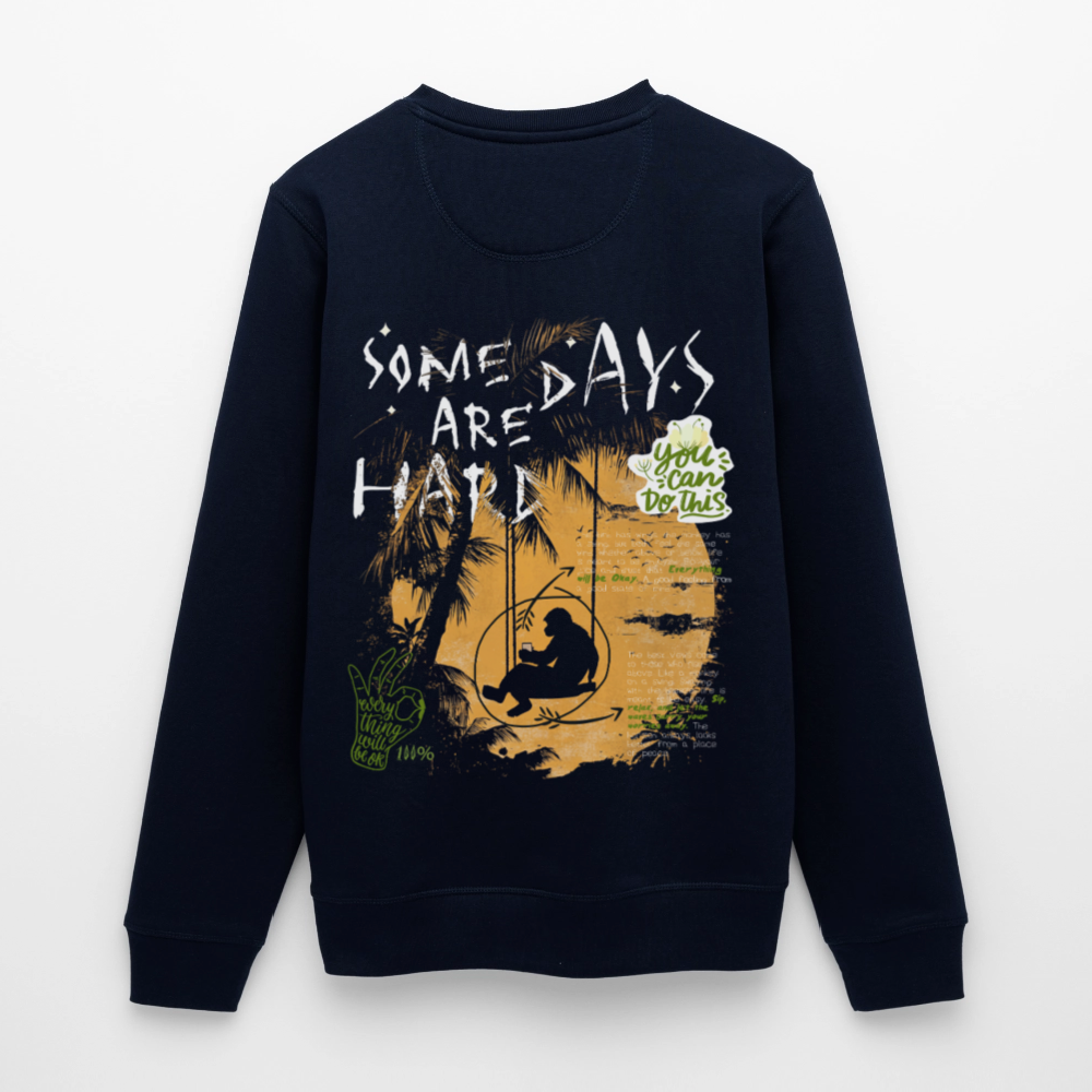 Amphionan, Palmen, 1st | Roller, Unisex Bio-Sweatshirt - Navy