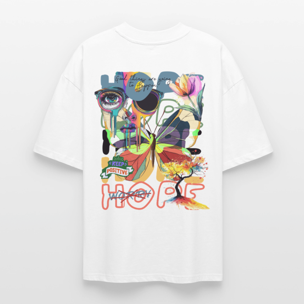 Tenebris, Schmetterling, 1st | Blaster, Oversize Bio T-Shirt, Unisex - Weiß