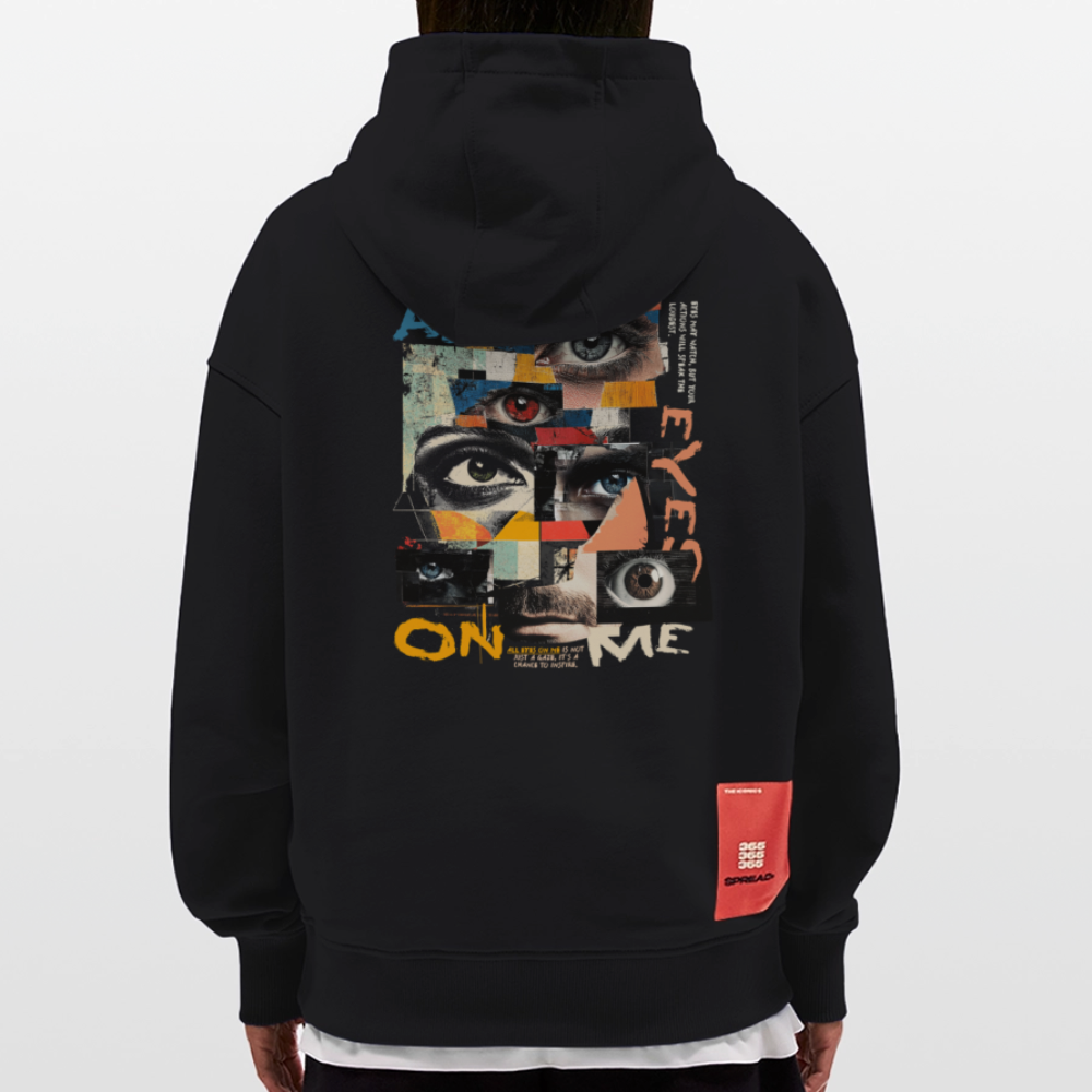 Hachiman, Augen, 1st | Heavyweight Oversized Bio Hoodie, Unisex - SOLID BLACK