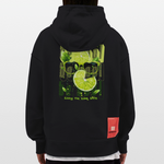 Kali, Limette, 1st | Heavyweight Oversized Bio Hoodie, Unisex - SOLID BLACK