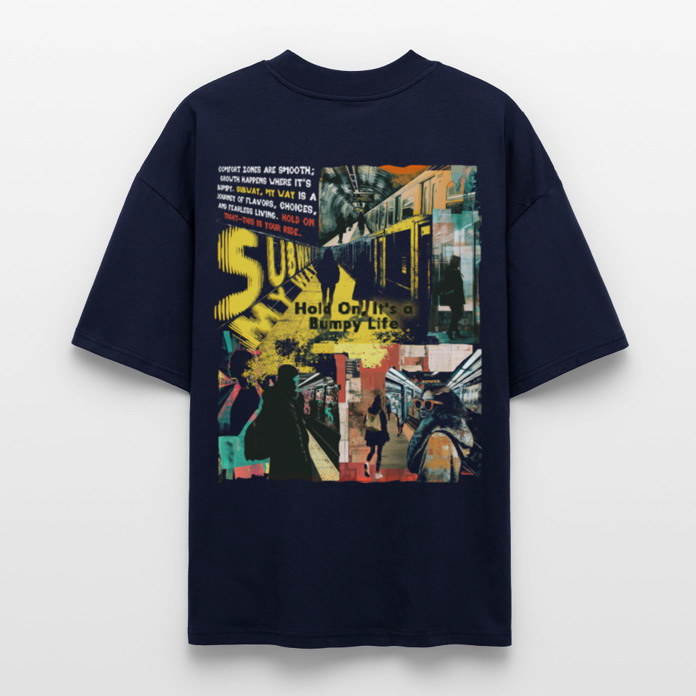Dionyson, U-Bahn, 1st | Blaster, Oversize Bio T-Shirt, Unisex - Navy