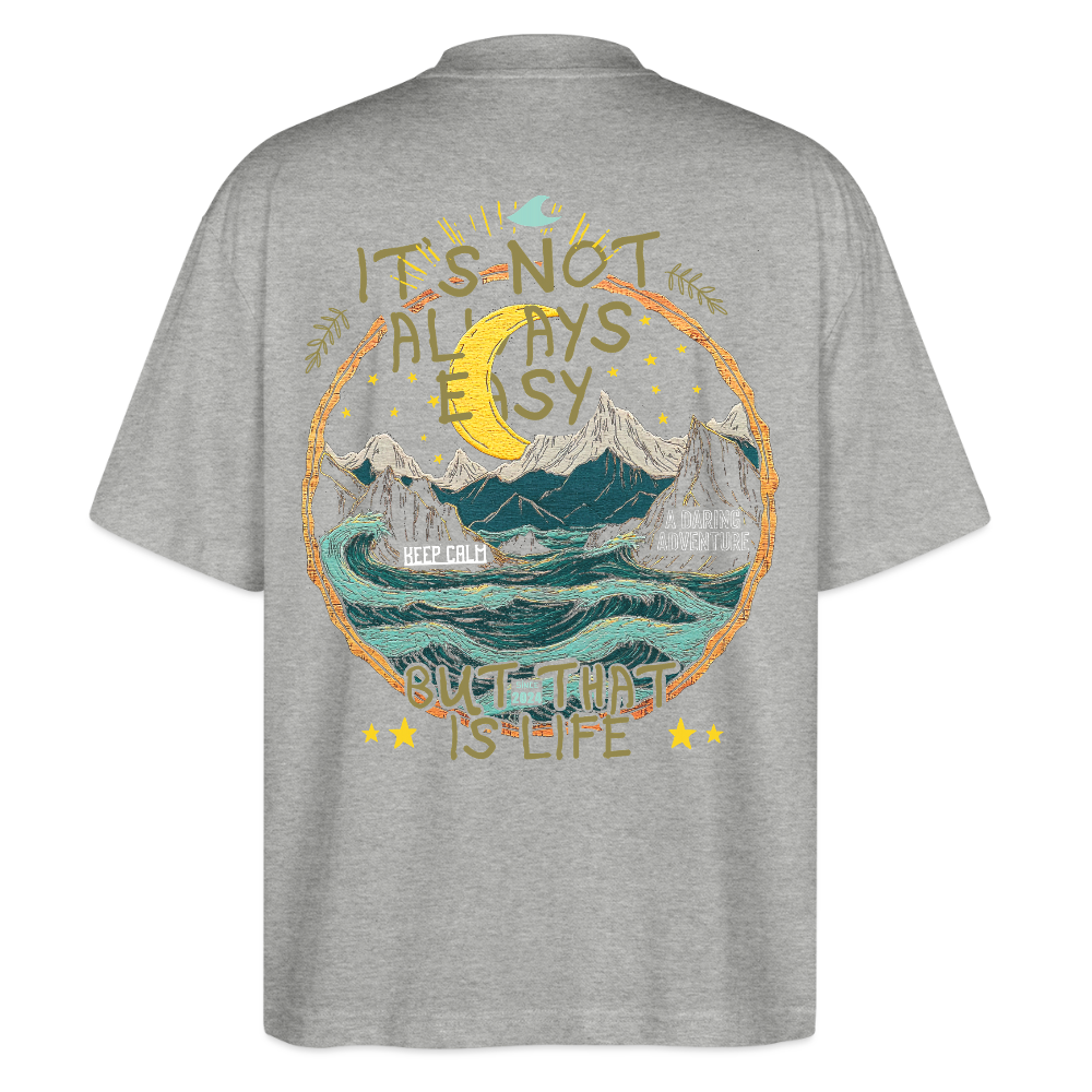 Izanami, Berge, 1st | Blaster, Oversize Bio T-Shirt, Unisex - Grau meliert
