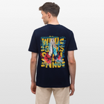 Perseus, Beten, 1st | Essential, Relaxed Fit Unisex Bio T-Shirt - Navy