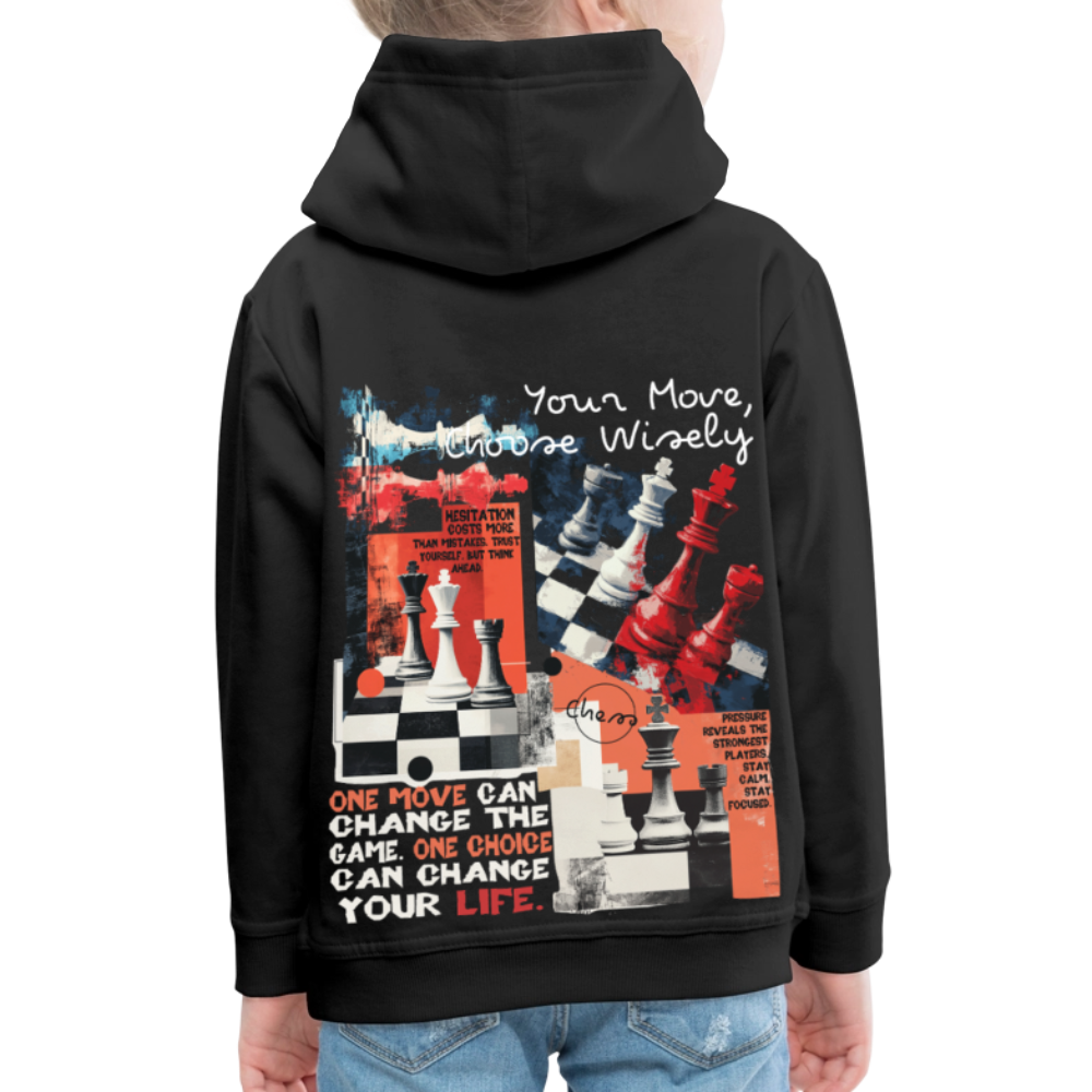 Heraa, Schach, 1st | Kinder Hoodie - Schwarz
