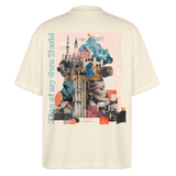Zephiron2, Schloss, 1st | Blaster, Oversize Bio T-Shirt, Unisex - Weißgrau