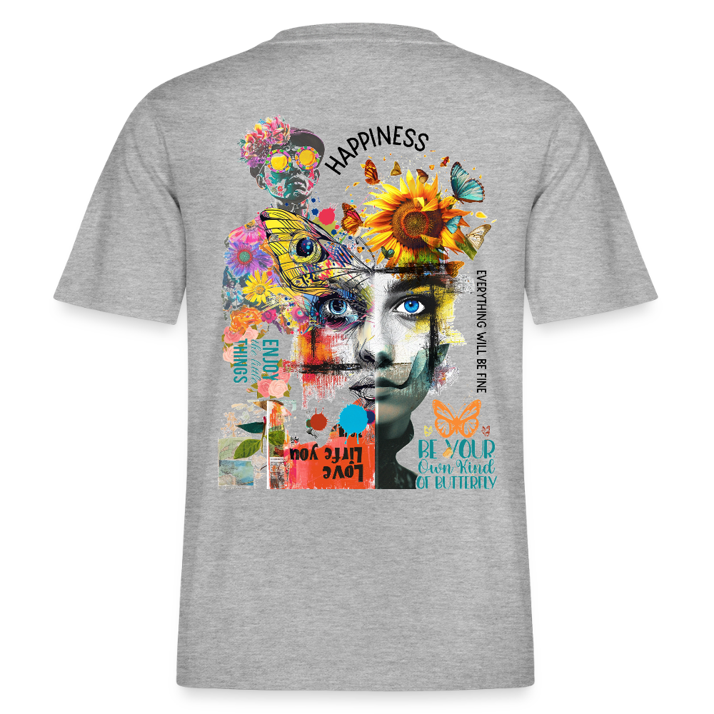 Verdantis, Blaue Augen, 1st | Essential, Relaxed Fit Unisex Bio T-Shirt - Grau meliert