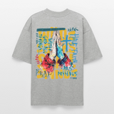Perseus2, Beten, 1st | Blaster, Oversize Bio T-Shirt, Unisex - Grau meliert
