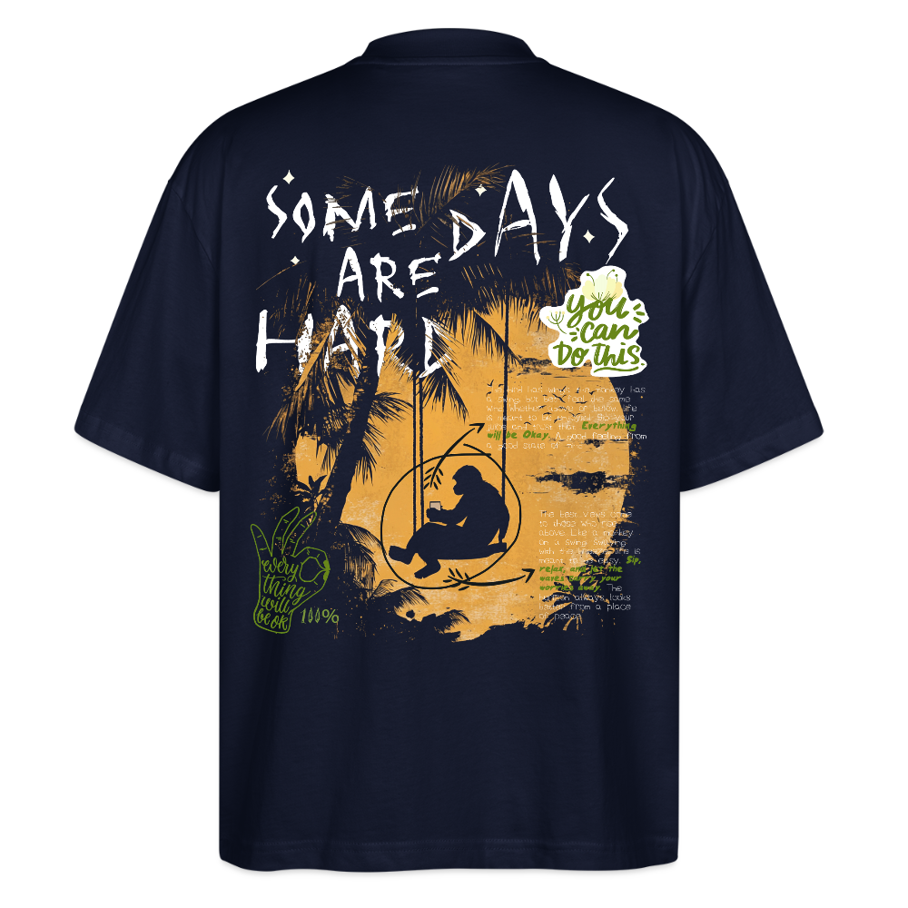 Amphionan, Palmen, 1st | Blaster, Oversize Bio T-Shirt, Unisex - Navy
