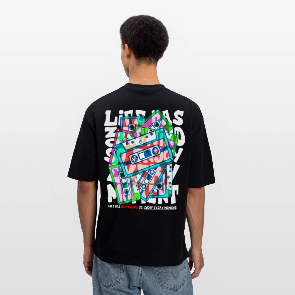Raijin, Kassetten, 1st | Breezy, Oversized Unisex T-Shirt - Schwarz