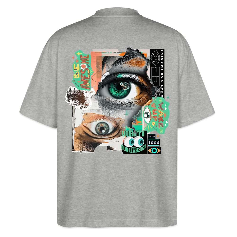 Siegfried, Augen, 1st | Blaster, Oversize Bio T-Shirt, Unisex - Grau meliert
