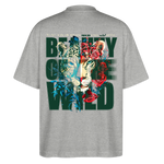 Irise, Leopard, 1st | Blaster, Oversize Bio T-Shirt, Unisex - Grau meliert