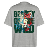 Irise, Leopard, 1st | Blaster, Oversize Bio T-Shirt, Unisex - Grau meliert