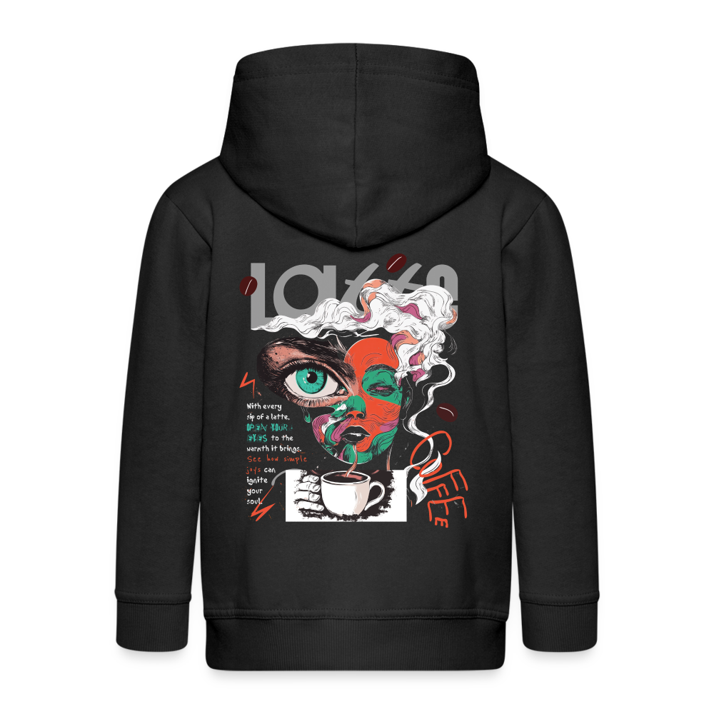 Zalzalak, Kaffee, 1st | Kinder Zip Hoodie - Schwarz