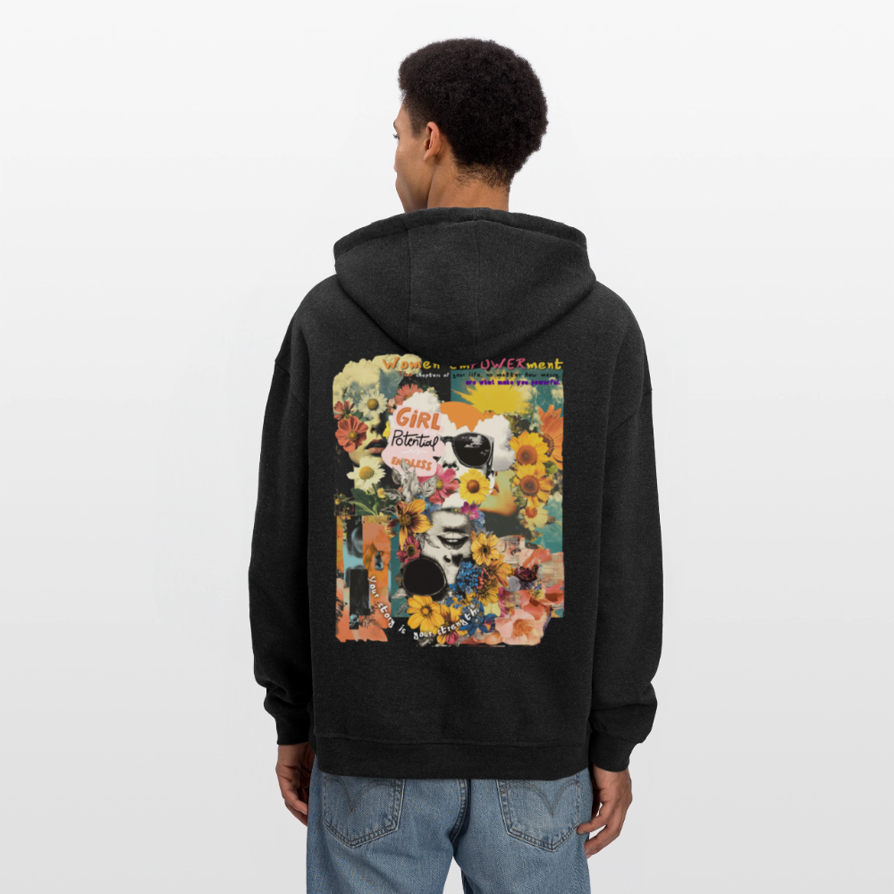 Vaelthar, Blumen, 1st | Freshhood, Oversized Unisex Hoodie - Anthrazit
