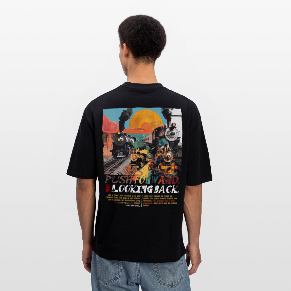 Morphean, Lokomotive, 1st | Breezy, Oversized Unisex T-Shirt - Schwarz