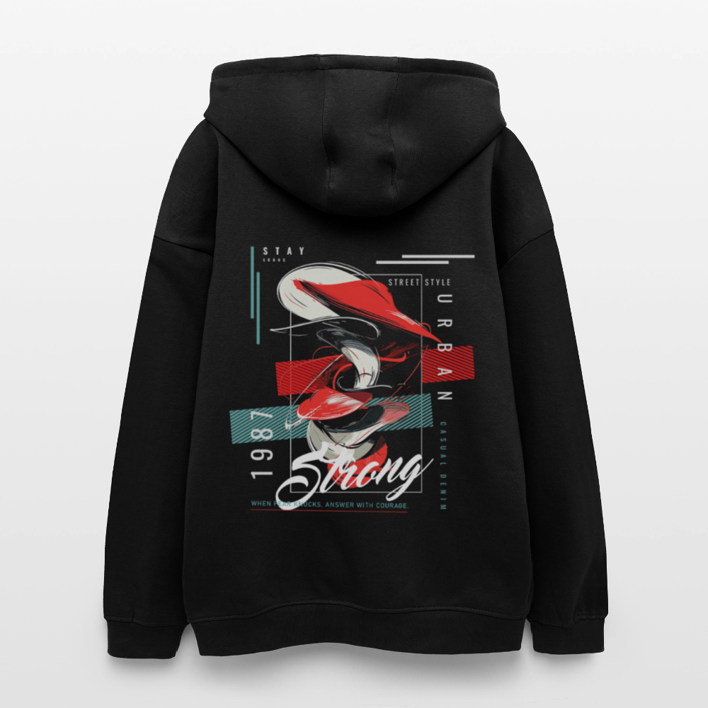 Guanyin, Muschel, 1st | Freshhood, Oversized Unisex Hoodie - Schwarz