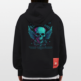 Bishamonten, Totenkopf, 1st | Heavyweight Oversized Bio Hoodie, Unisex - SOLID BLACK