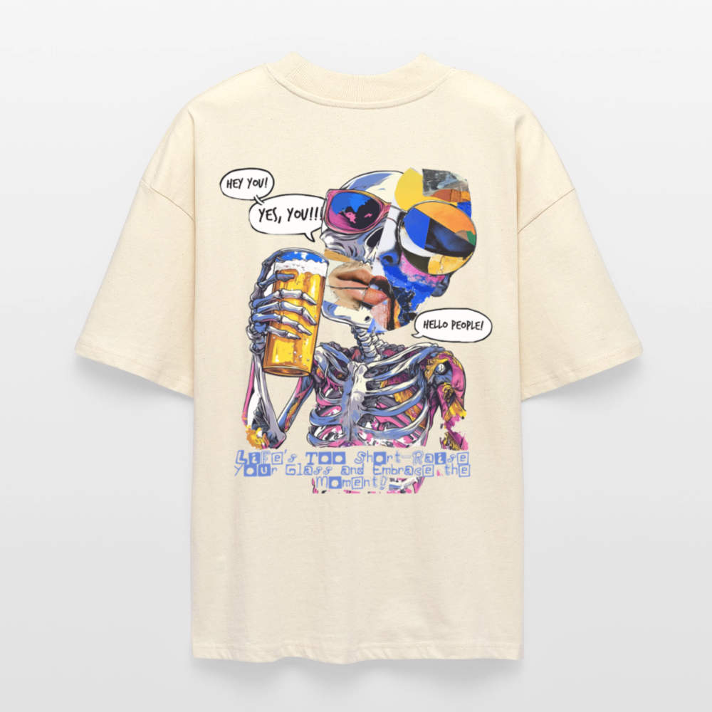 Vorthalos, Skelet, 1st | Blaster, Oversize Bio T-Shirt, Unisex - Weißgrau