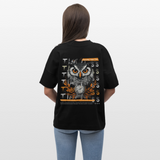 Marid, Eule, 1st | Blaster, Oversize Bio T-Shirt, Unisex - Schwarz