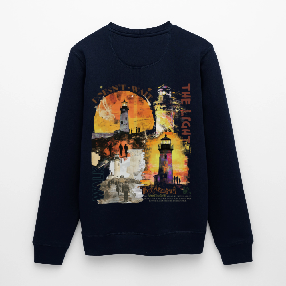 Morian, Leuchtturm, 1st | Roller, Unisex Bio-Sweatshirt - Navy