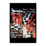 Heraa, Schach, 1st | Poster 60x90 cm - Weiß