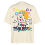 Noctharius, Malen, 1st | Blaster, Oversize Bio T-Shirt, Unisex - Weißgrau