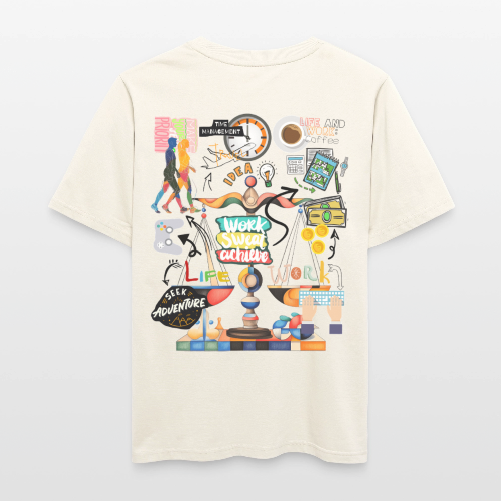 Nytheris, Waage, 1st | Essential, Relaxed Fit Unisex Bio T-Shirt - Naturweiß 