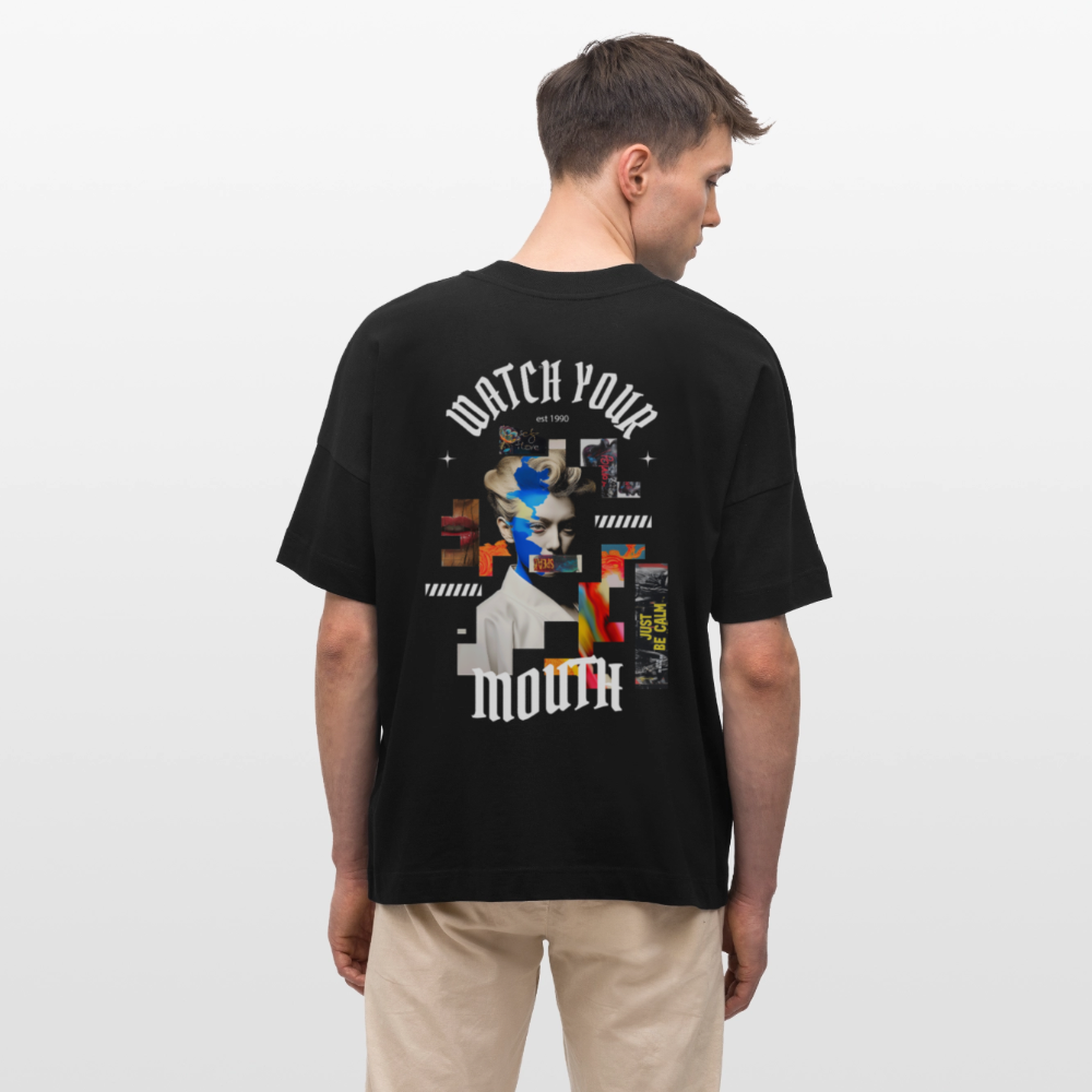 Dewrês, Frau, 1st | Blaster, Oversize Bio T-Shirt, Unisex - Schwarz