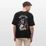 Dewrês, Frau, 1st | Blaster, Oversize Bio T-Shirt, Unisex - Schwarz