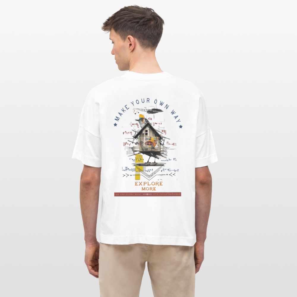 Durnamar, Vogel, 1st | Blaster, Oversize Bio T-Shirt, Unisex - Weiß
