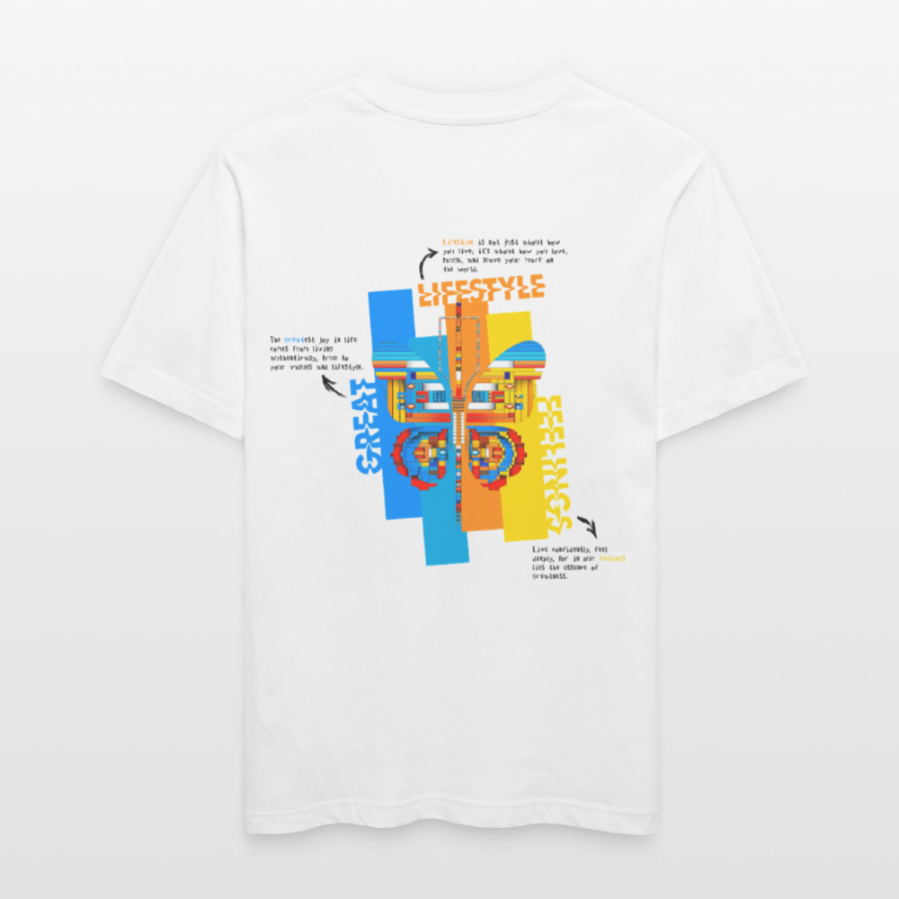 Nebularis, Schmetterling, 1st | Essential, Relaxed Fit Unisex Bio T-Shirt - Weiß