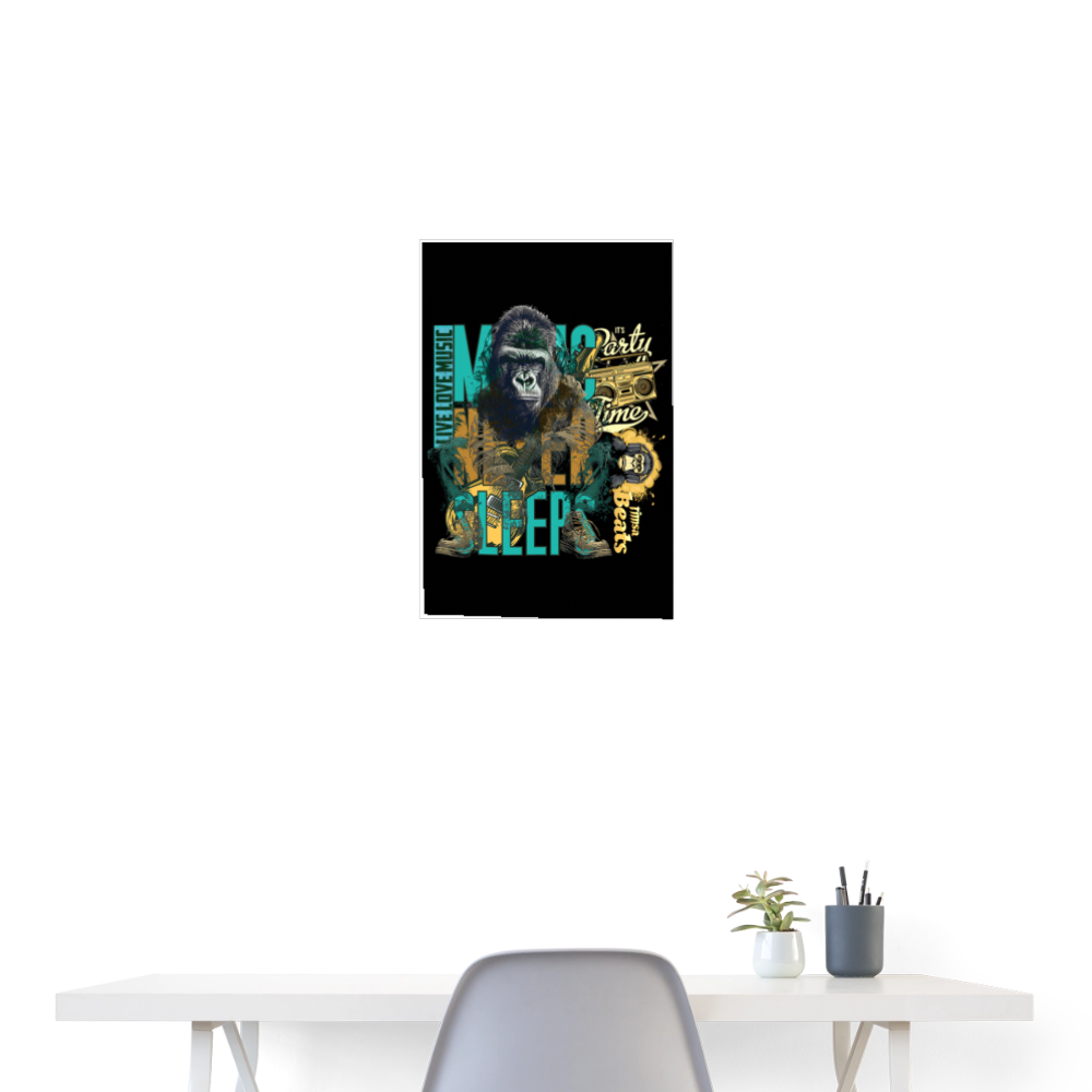 Herakles, Gorilla, 1st | Poster 40x60 cm - Weiß