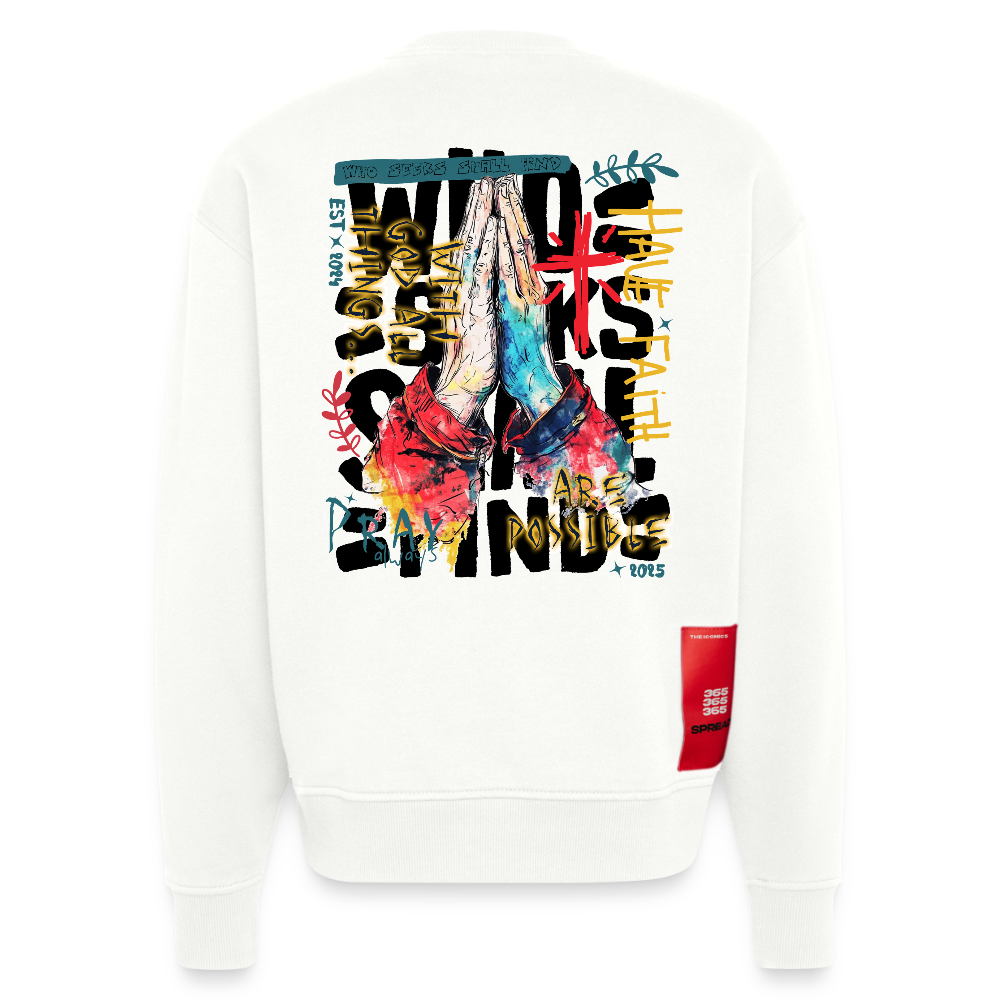 Therondir, Beten, 1st | Heavyweight Oversized Bio Sweater, Unisex - OFF WHITE