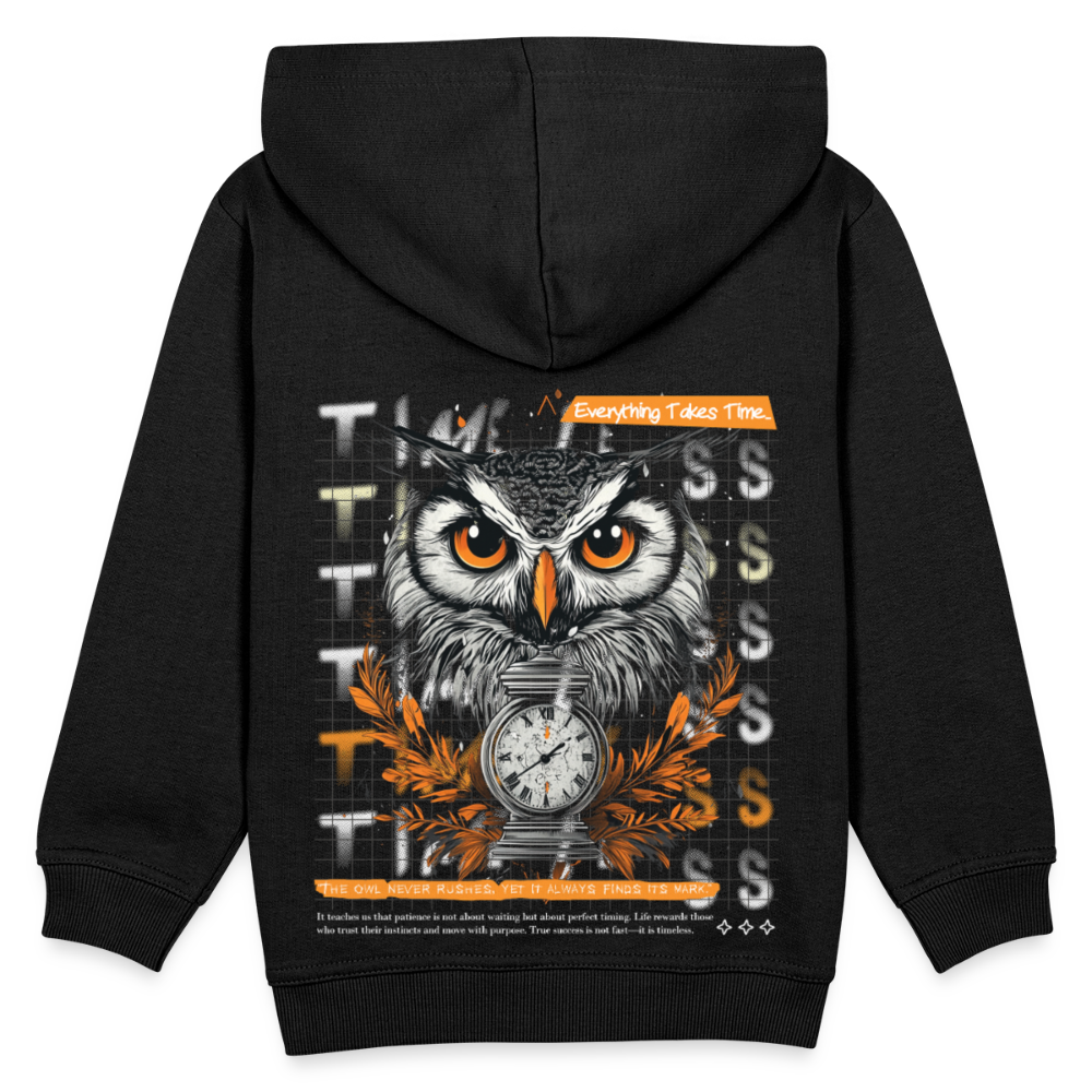 Marid, Eule, 1st | Kinder Hoodie - Schwarz