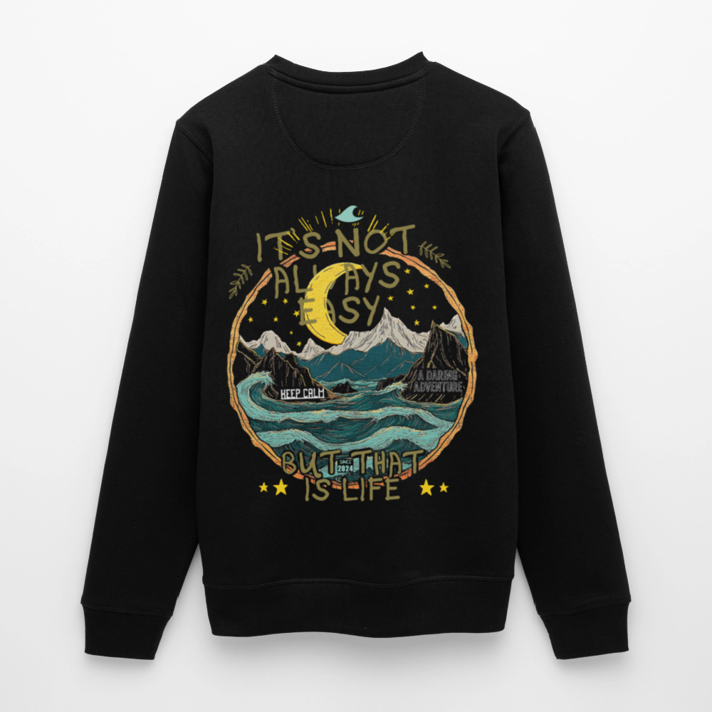 Izanami, Berge, 1st | Roller, Unisex Bio-Sweatshirt - Schwarz