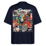 Nezha, Drache, 1st | Blaster, Oversize Bio T-Shirt, Unisex - Navy