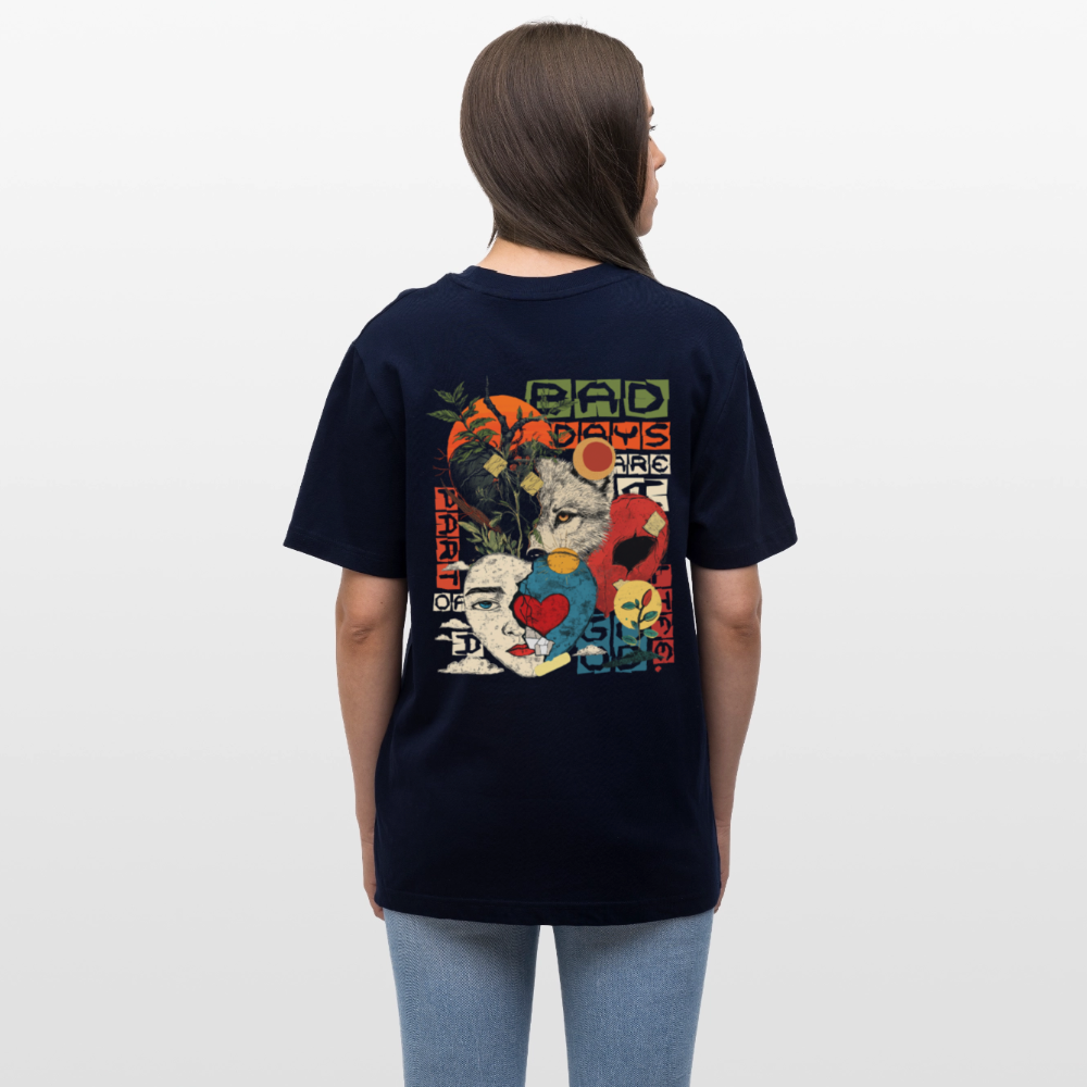 Eosan, Wolf, 1st | Essential, Relaxed Fit Unisex Bio T-Shirt - Navy