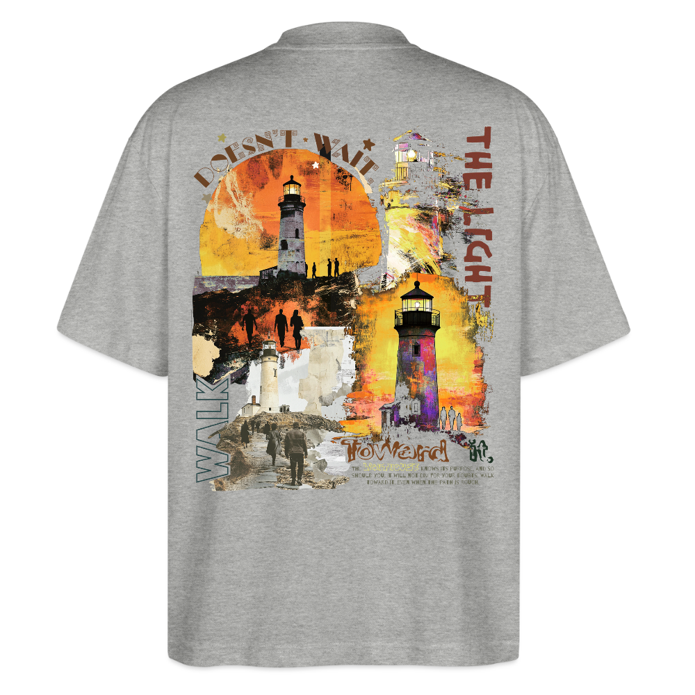 Morian, Leuchtturm, 1st | Blaster, Oversize Bio T-Shirt, Unisex - Grau meliert