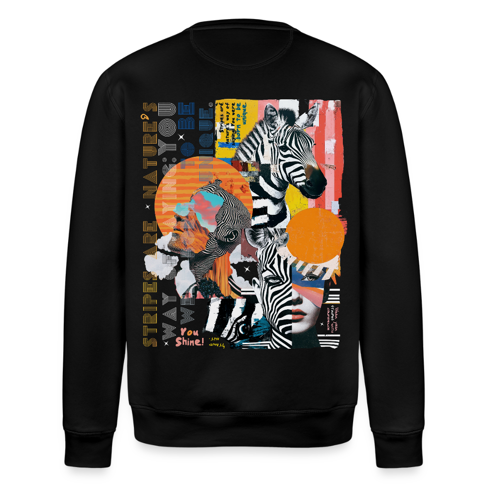 Aresia, Zebra, 1st | Roller, Unisex Bio-Sweatshirt - Schwarz