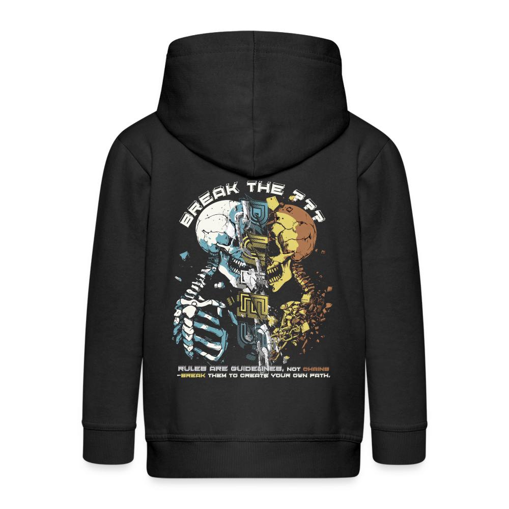 Fujin, Totenkopf, 1st | Kinder Zip Hoodie - Schwarz