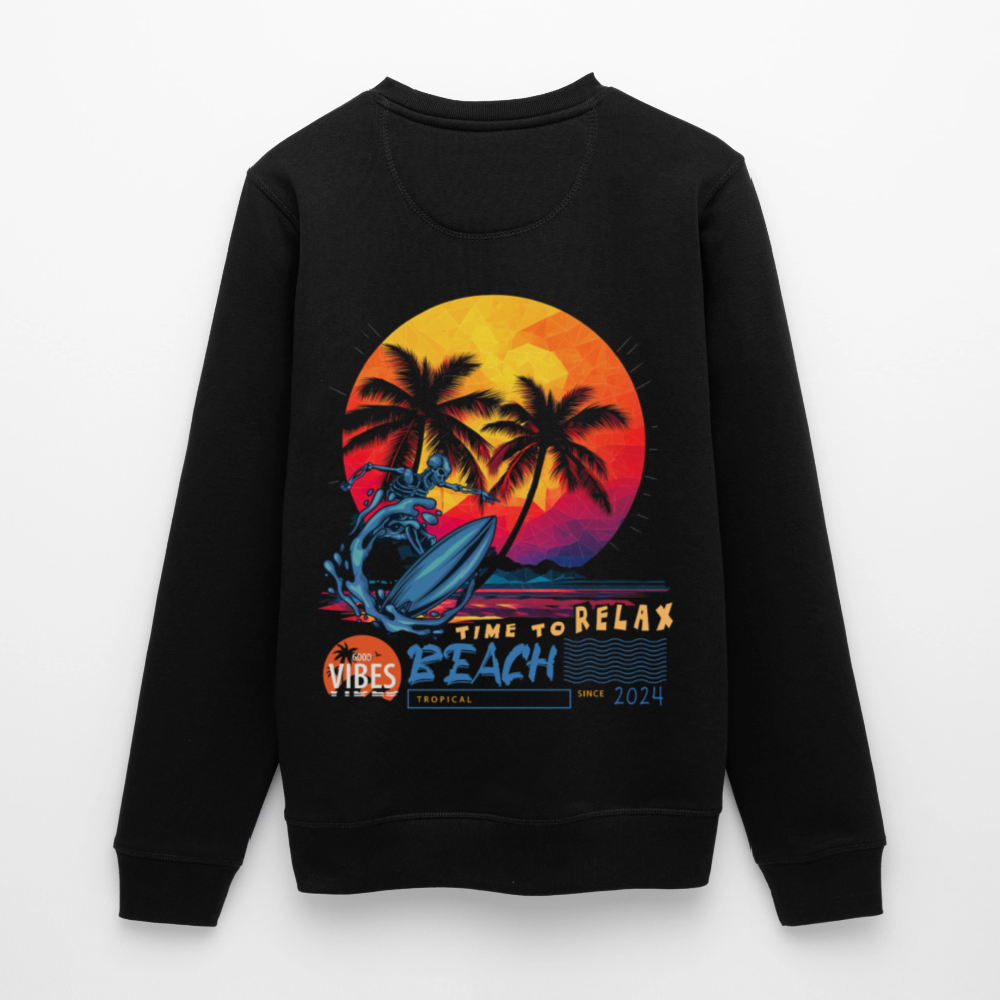 Eryan, Surfen, 1st | Roller, Unisex Bio-Sweatshirt - Schwarz