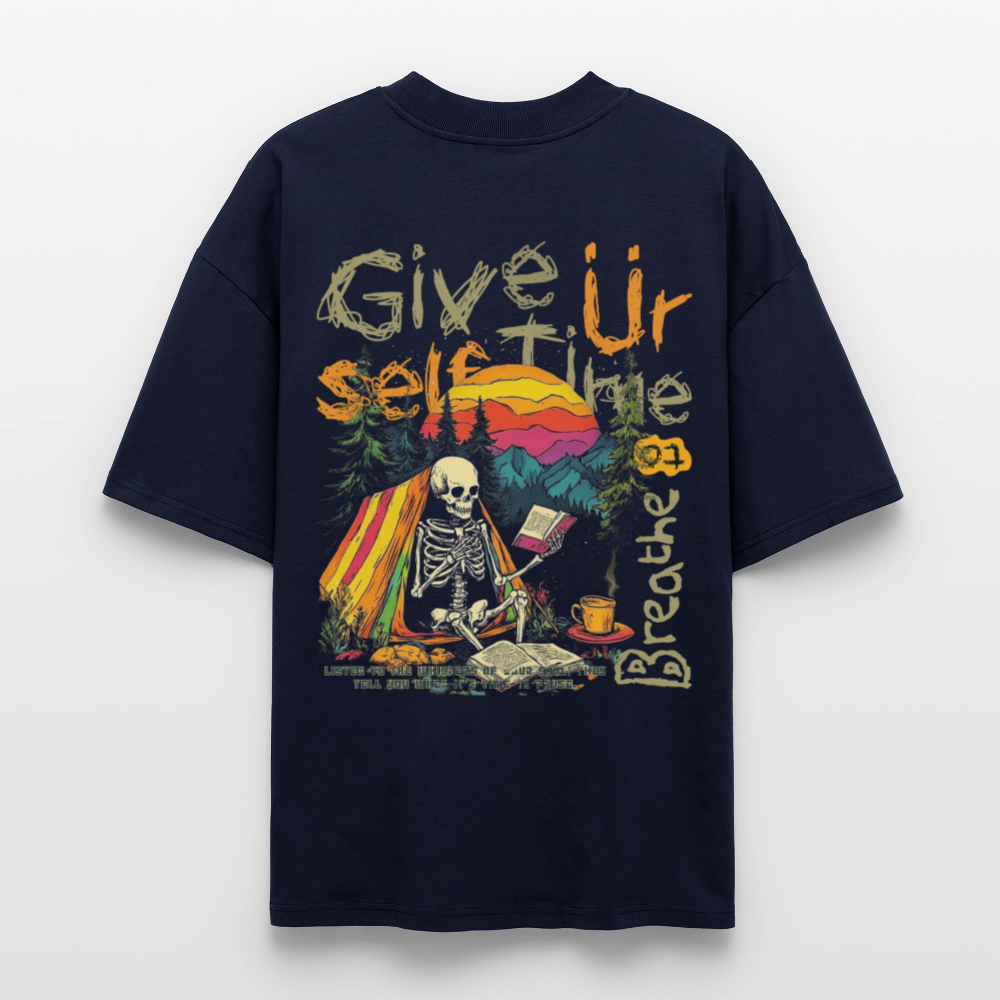 Mihriban, Skelet, 1st | Blaster, Oversize Bio T-Shirt, Unisex - Navy