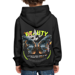 Harith, Schmetterling, 1st | Kinder Hoodie - Schwarz