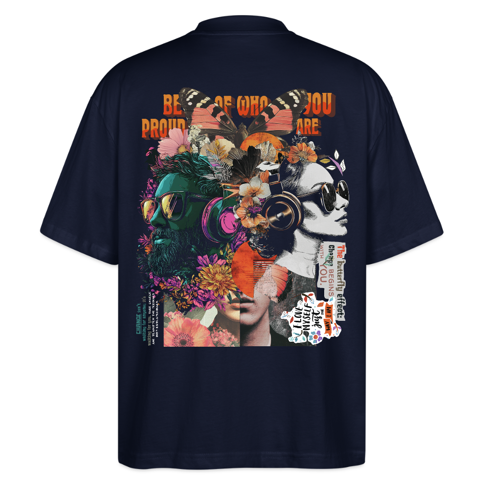 Qareen, Sonnenbrille, 1st | Blaster, Oversize Bio T-Shirt, Unisex - Navy